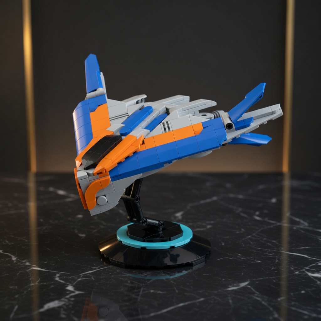 Model Kit Fantasy - MOC Sci-Fi Spaceship Building Blocks Blue